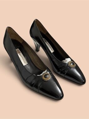Auth. BALMAIN Paris Patent Leather Pumps Size 9